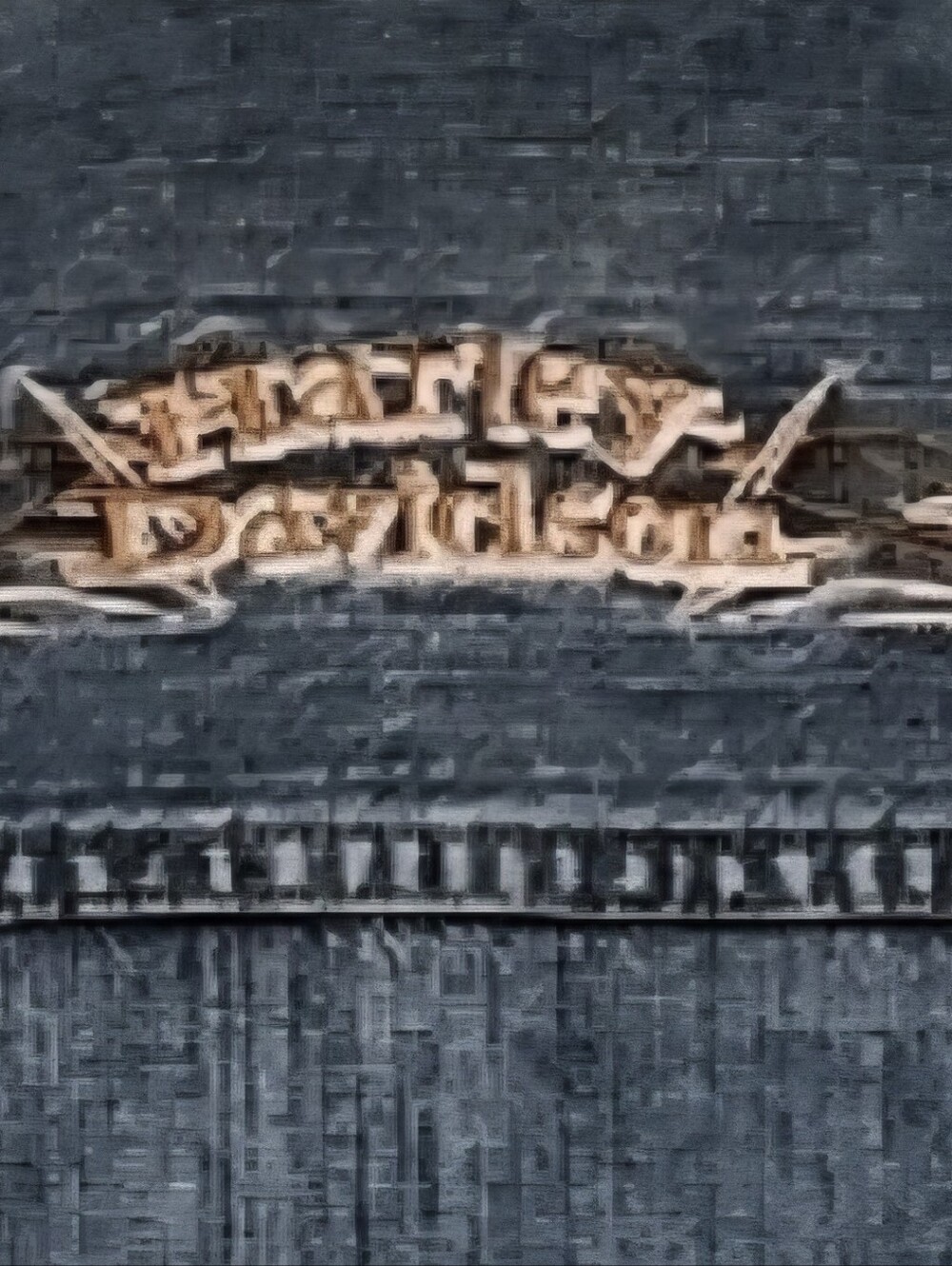 Harley-Davidson Denim Jacket Large Embroidered Logo Leather Trim Snap Front Zip - Picture 7 of 16